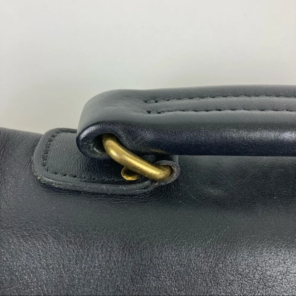 Coach Black Leather Messenger Bag with Gold Hardware - Picture 7 of 9
